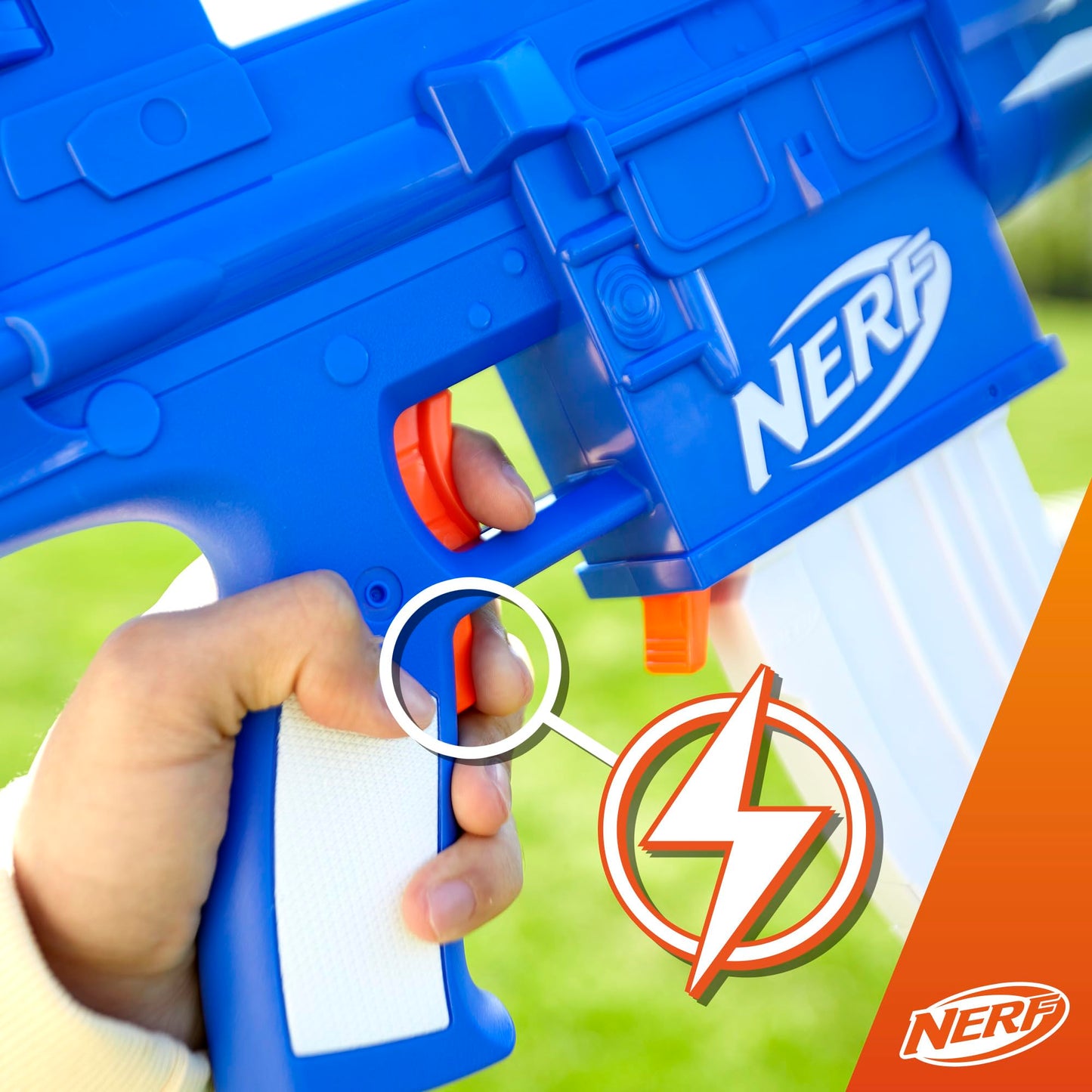 Nerf Fortnite Blue Shock Blaster, 10 Dart Clip, 10 Elite Nerf Darts, Includes Bonus Code To Unlock The Beat Wrap in the Game, Motorized Dart Blaster