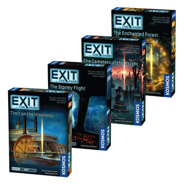 EXIT: The Game 4-Pack Escape Room Bundle | Season 4 | Theft on the Mississippi | Stormy Flight | Cemetery of the Knight | Enchanted Forest |