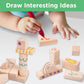 iPlay, iLearn Kid Wooden Building Block Set, Toddler Natural Wood Block Montessori Learning Toy, Large Hardwood Stacking Brick Castle Unit, Preschool