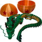 17.5 Inch Articulating Shenron Dragon Toy and 7 Inch Junior Shenron Dragon Inside Surprise 4 Star Ball/Egg, Green, Gold, Orange, Red, Black, and Brown
