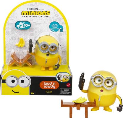 Minions: Loud 'n Rowdy Bob Talking Action Figure with Kung Fu Bench Toy, Kids Gift Ages 4 Years & Older