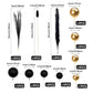 40 PCS Black Gold Cake Toppers Ball Cake Decoration Boho Bunny Tails Reed Grass Cake Decoration for Boho Wedding Birthday Baby Shower Party Cake