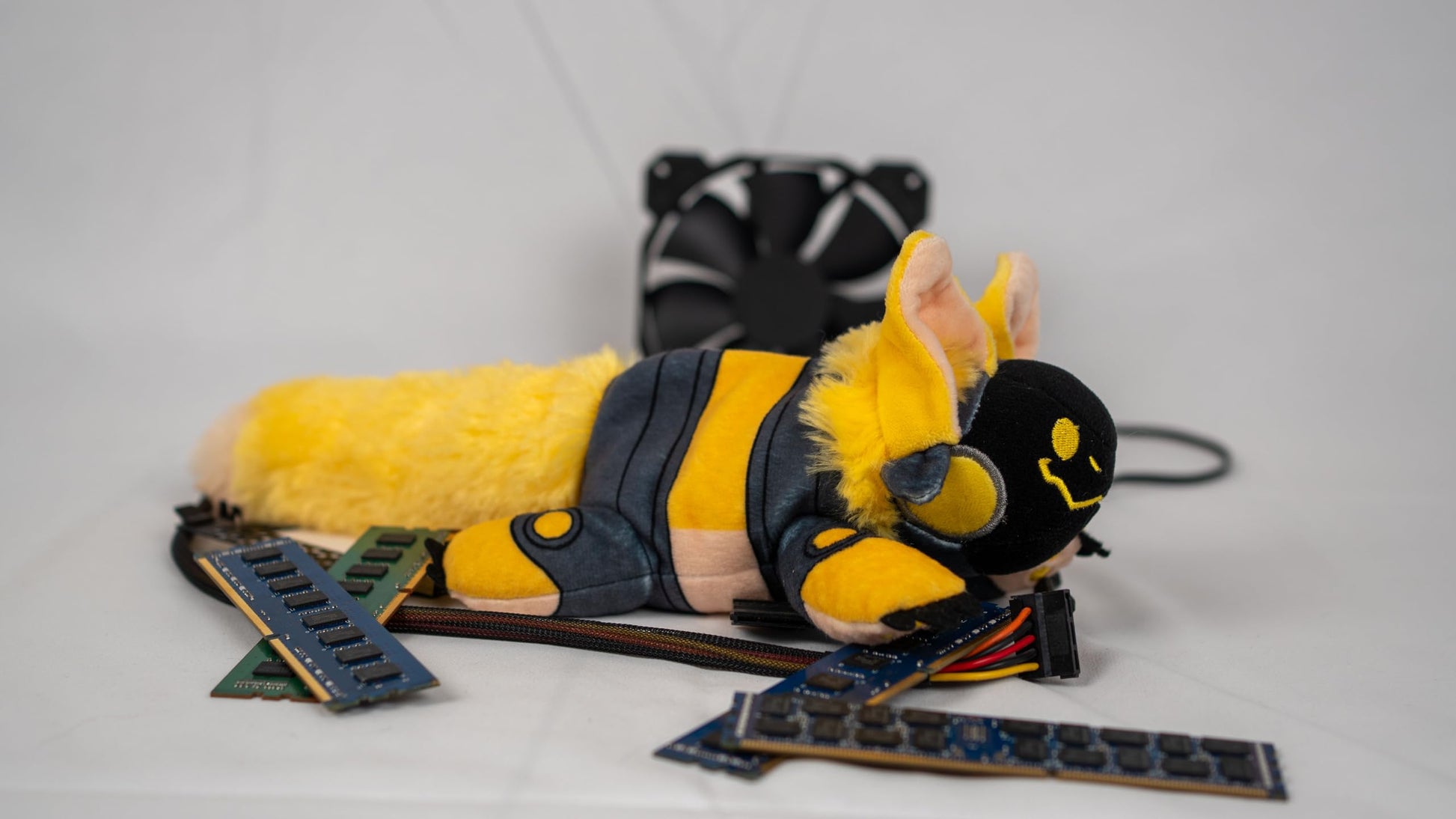 Boss Monsta Protobean V3 Plushie - Yellow | Soft & Squishy Collectible Plush Toy | Adorable Robot Bean Plush for Snuggles & Display
