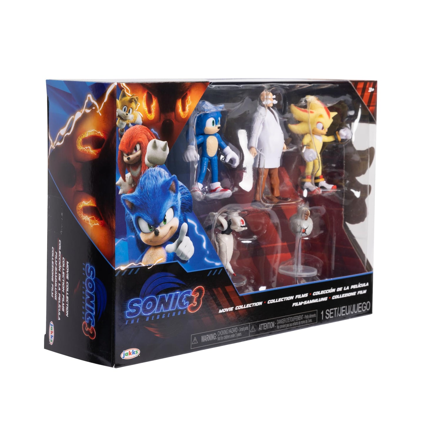Sonic 3 Movie Action Figures 2.5-Inch Movie Collector Toy Figure Multi-Pack, Wave #3 Includes Sonic, Gerald Robotnik, Super S, Buzzbomber & Burrito