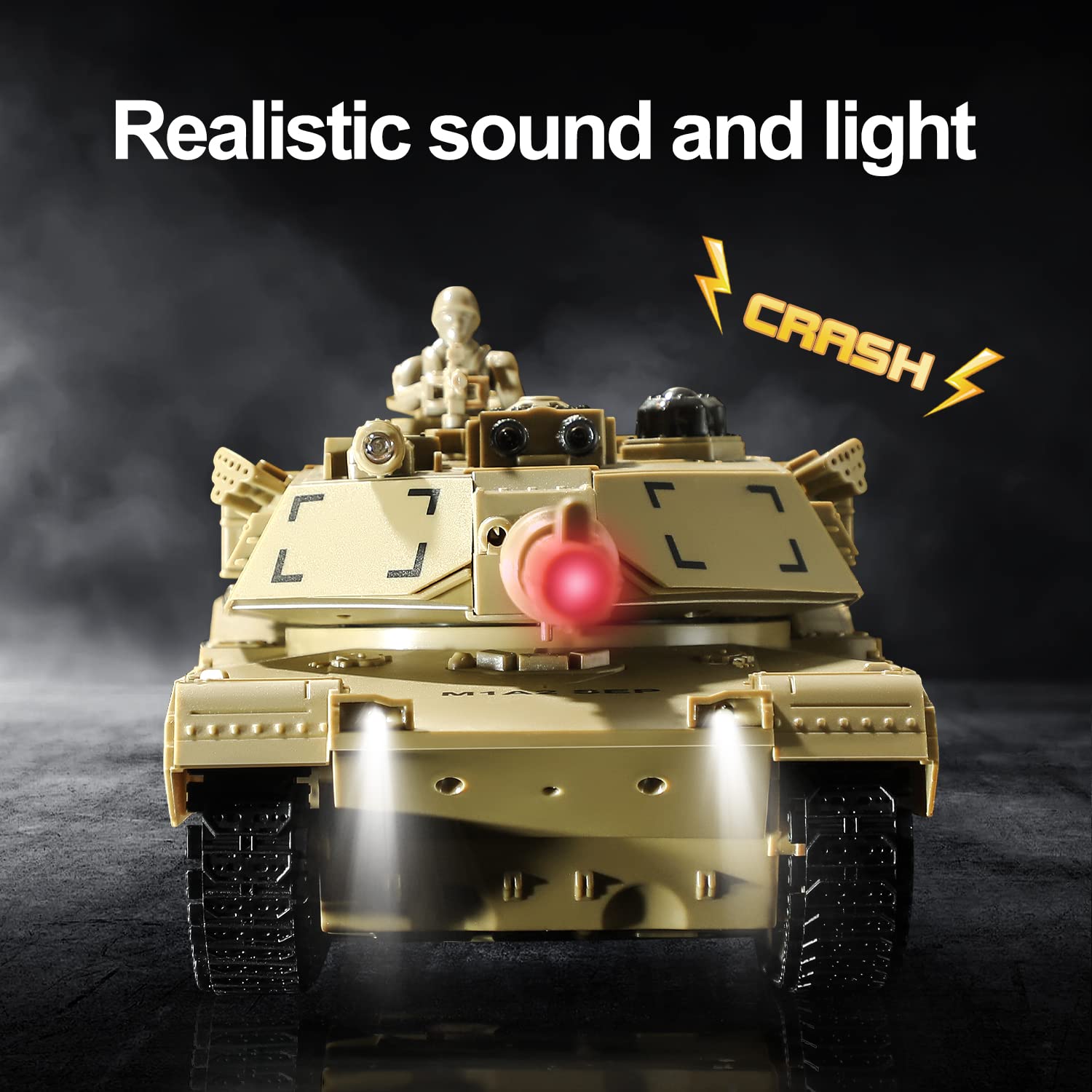 Bvrorere RC Tank US M1A2 Abrams Remote Control Military Tank Toy