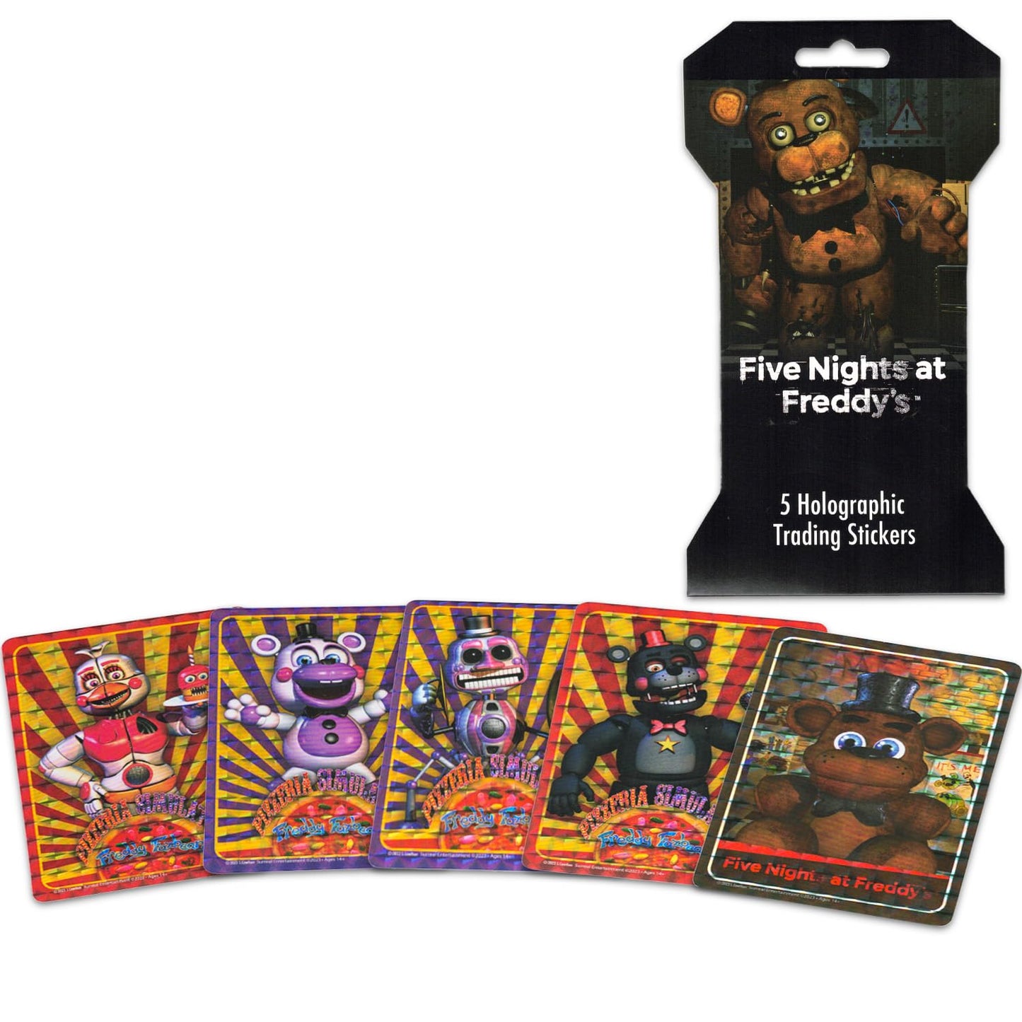 Five Nights at Freddy's Holographic Sticker 3 Pack - Bundle with 3 Five Nights at Freddy's Blind Bags Plus More | Premium Collectible FNAF Character