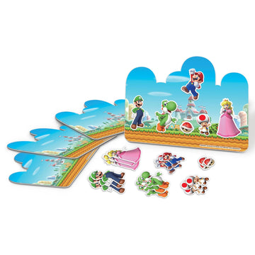 Super Mario Brothers™ Craft Kit - 10" x 8.5" (Pack of 4) | Includes 4 Cardboard Pieces and 24 Stickers | Perfect for Kids, Parties, and Gaming