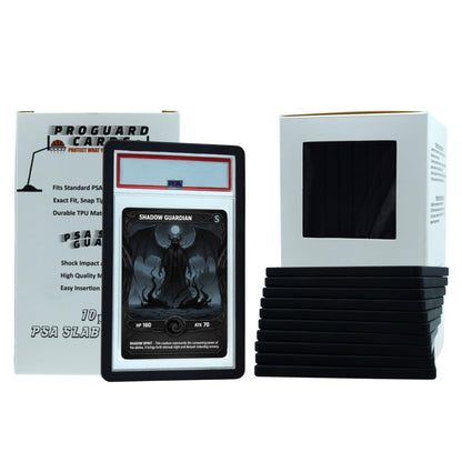ProGuard Cards PSA Slab Bumper Guards 10PK (Black) for Standard Graded PSA Slabs | PSA Slab Protector - Strong TPU, Exact Fit Snap Tight Protection |