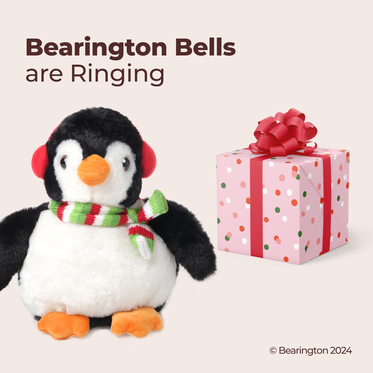 Bearington Mr. Flurry Plush Penguin Stuffed Animal, 10 Inch Christmas Penguin Plush, Ideal Christmas Stuffed Animal Gift for Toddlers, Kids & Teens