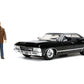 Jada Supernatural 1:24 1967 Chevy Impala Die-cast Car w/Dean Winchester Die-cast Figure, Toys for Kids and Adults