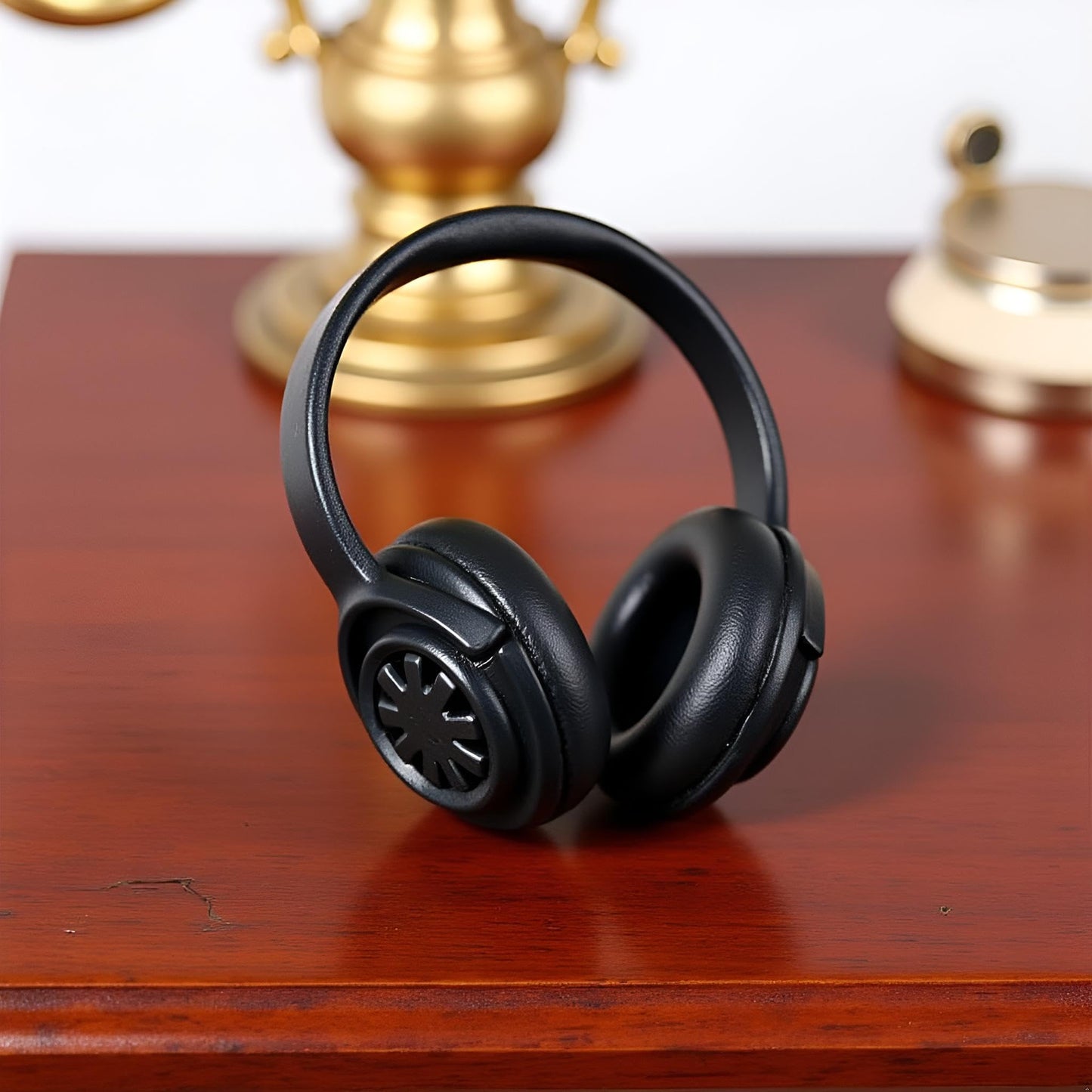 2Pcs Black 1:12 Dollhouse Headphones Miniature Headset Model Toy Micro Landscape Decoration Dollhouse Accessories