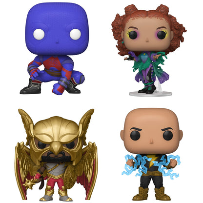 Funko Flat River Group Pop! DC Movies: Black Adam Collectors Set - 4 Figure Includes: Atom Smasher, Cyclone, Hawkman w/Helmet & Wings Lightning