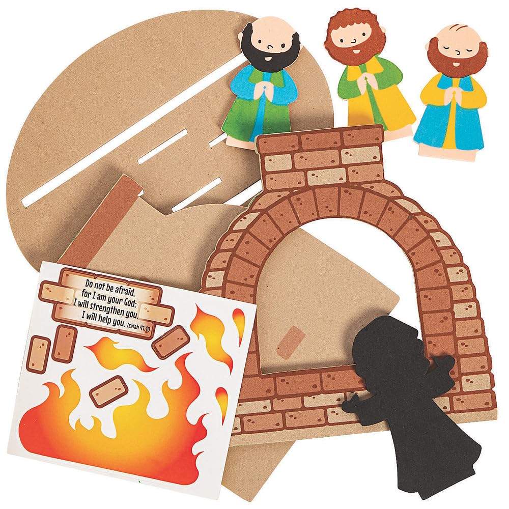 Fun Express 3D Fiery Furnace CK - Craft Kits - VBS Vacation Bible School Supplies/Decor - 12 Pieces