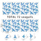 Blue Seagull Anti Bird Collision Glass Stickers Set
