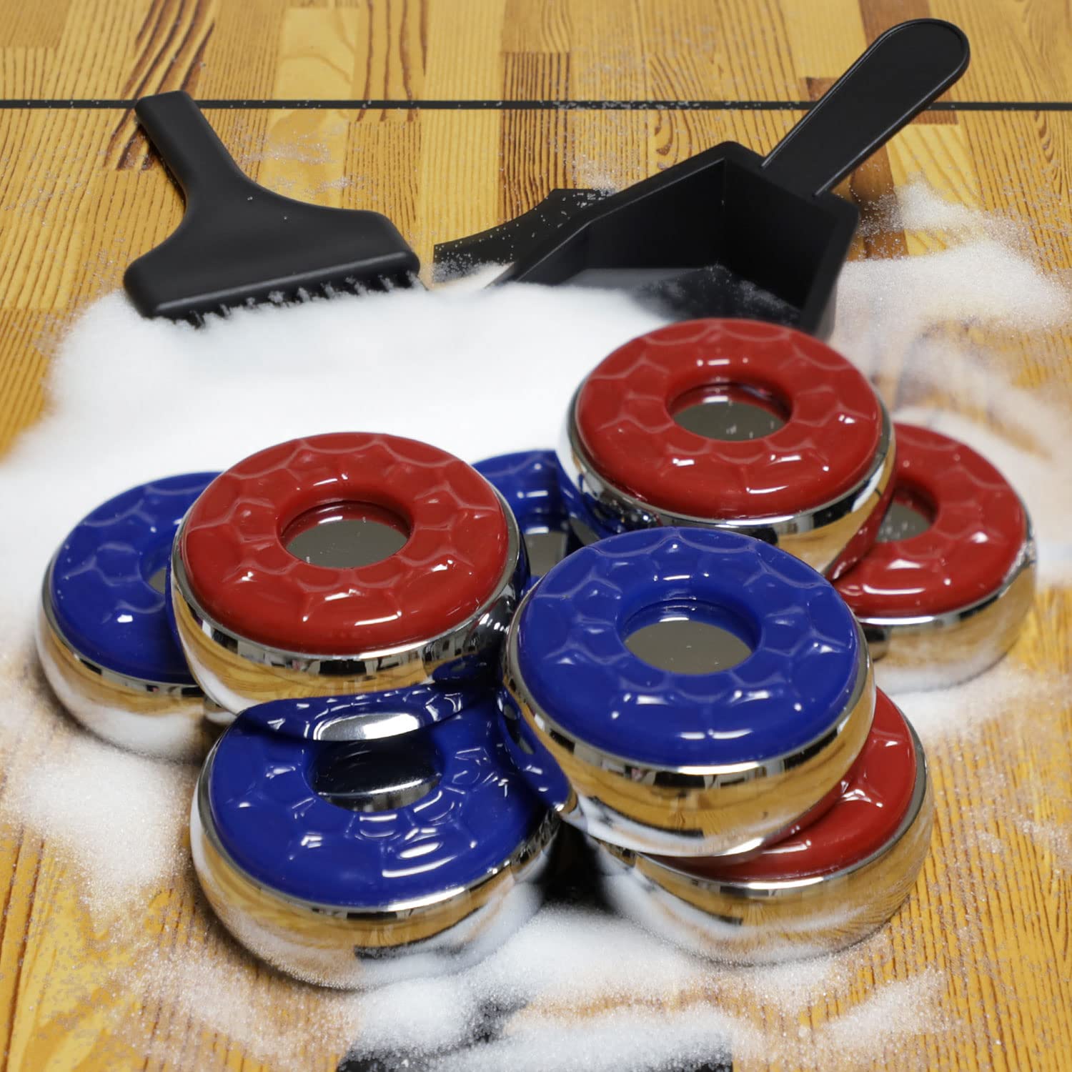 Shuffleboard Pucks and Sand Set - 2 1/8" Table Pucks with 2 Cans Wax