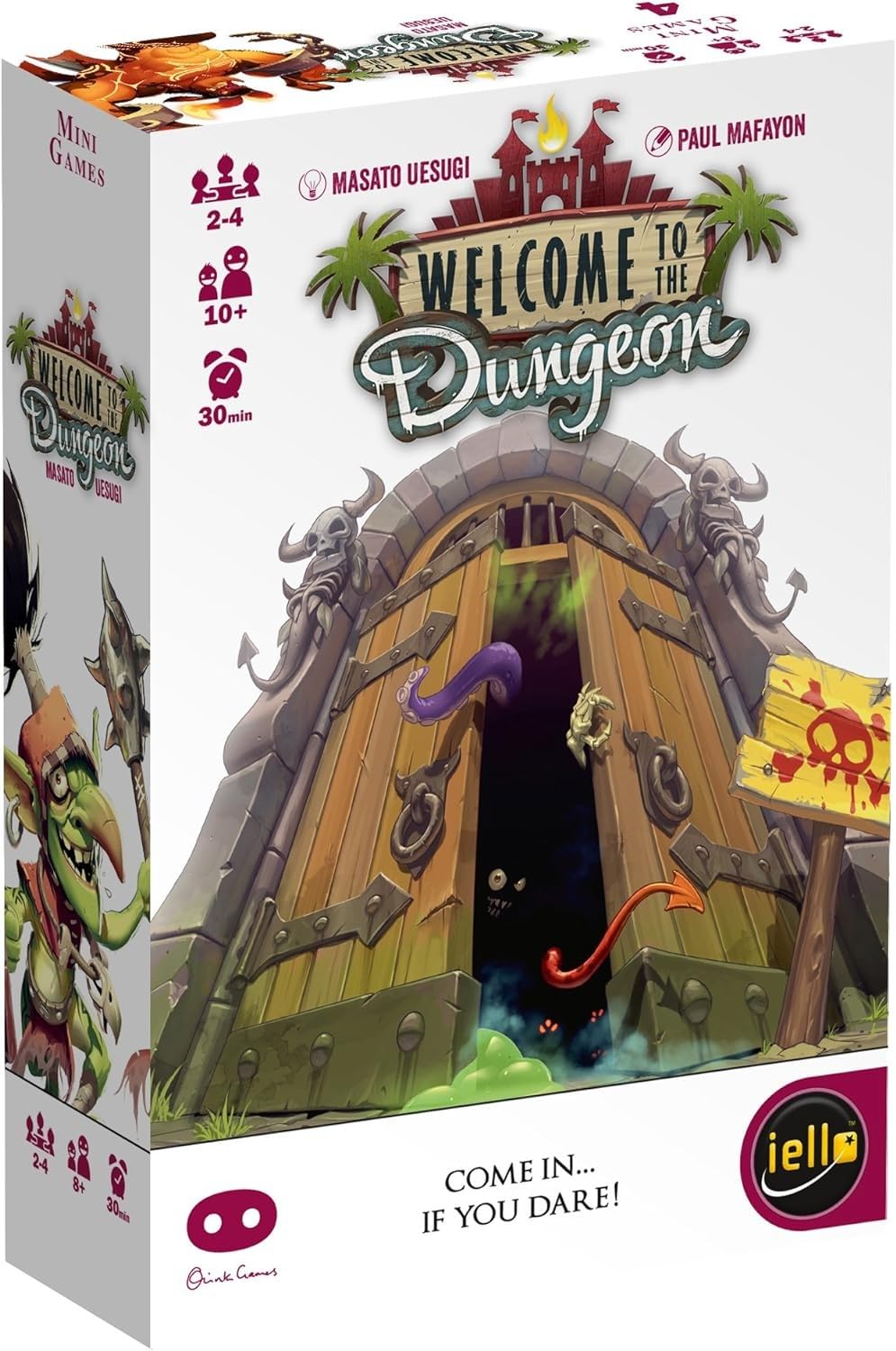 IELLO: Welcome to The Dungeon, Push-Your-Luck Elements, Disappearing Equipment, Strategy Board Game, 30 Minute Game Play, 2 to 4 Players, Ages 10