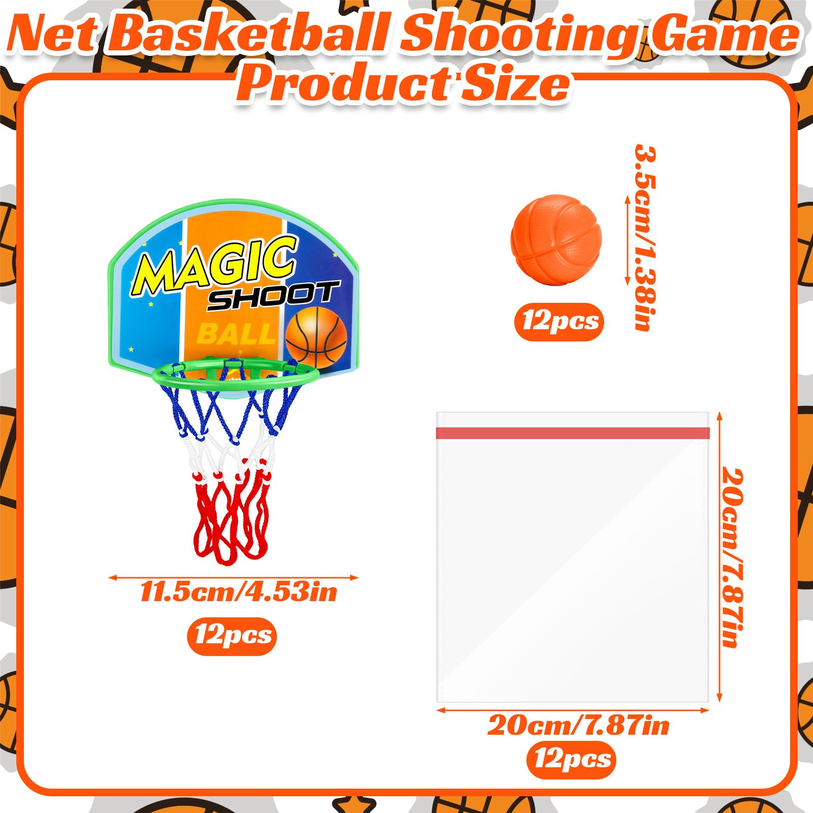 Gosodeny 12 Set Basketball party favors Mini Basketball Game Set Basketball's Present from Teacher Classroom Rewards Prizes Exchanges Basketball Party