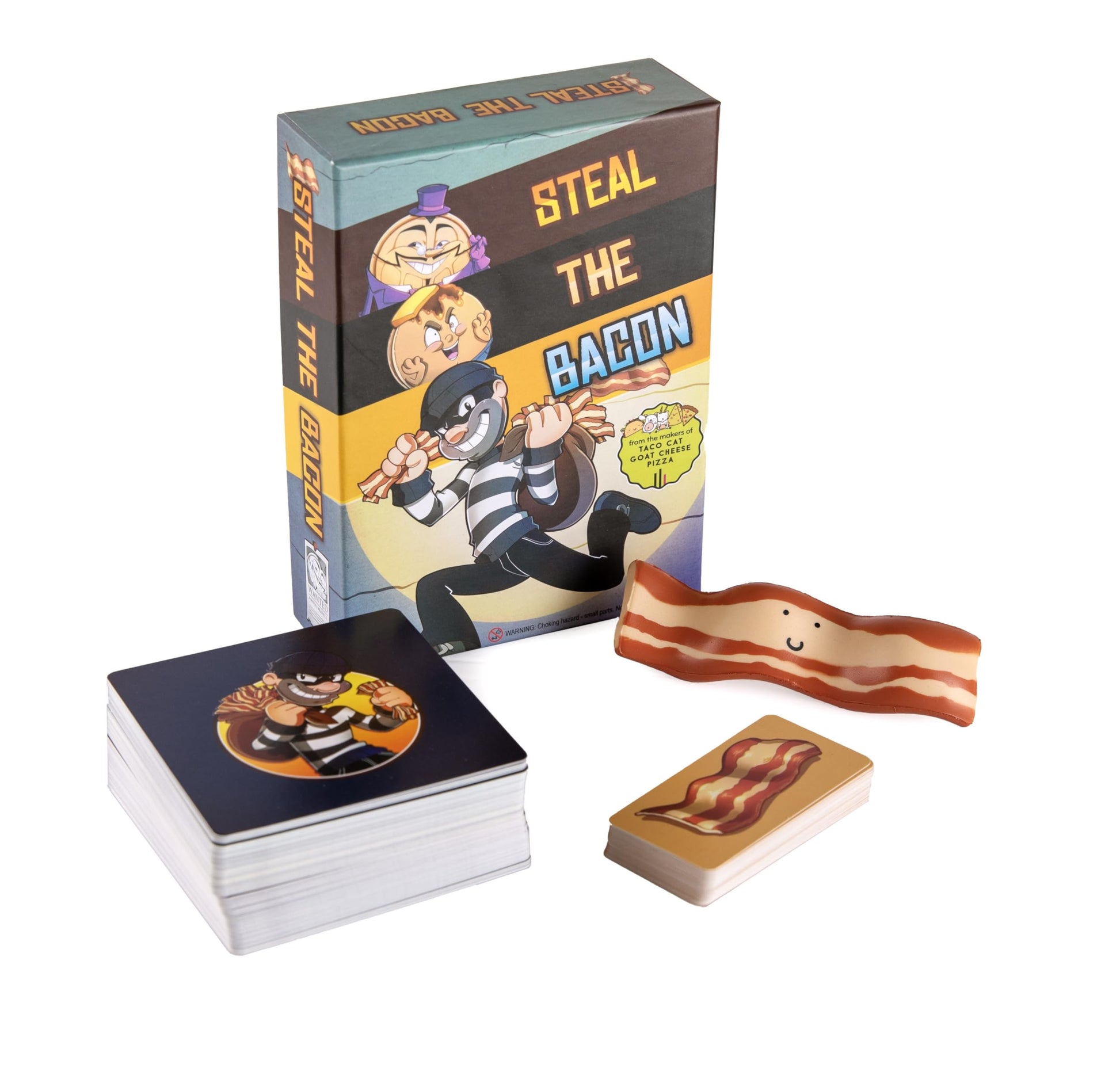 Steal The Bacon Card Game - by Taco Cat Goat Cheese Pizza - Fun Family Games for Kids and Adults - Who Doesn’t Love Bacon? Easy to Learn & Great Gift