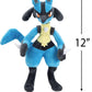 Pokemon 12" Large Lucario Plush - Officially Licensed - Generation IV Figure - Authentic Soft Stuffed Animal Toy - Gift for Kids, Boys, Girls - 2+