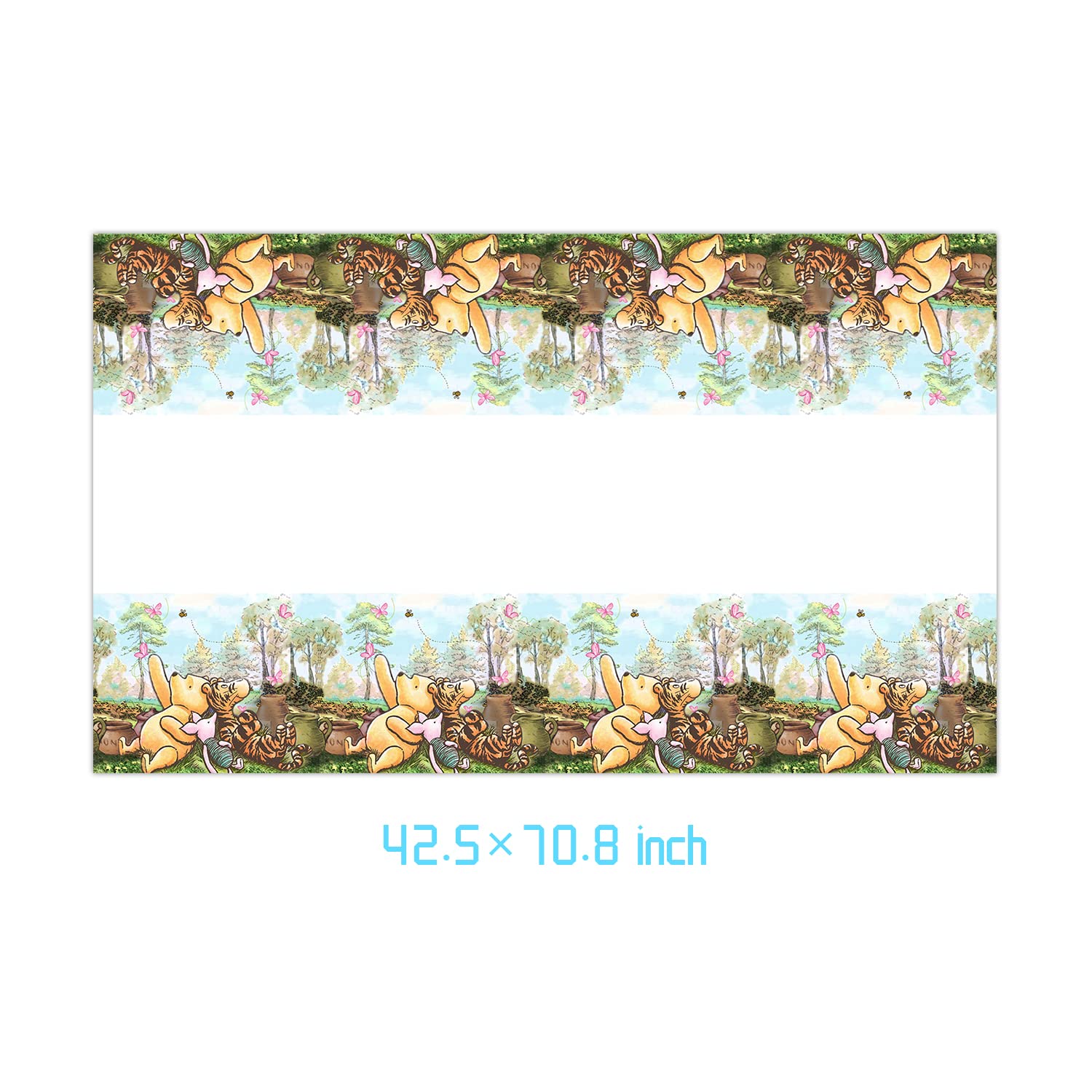 ARWANG 2pcs Pooh Bear Tablecloth Disposable Tablecover Birthday Party Supplies and Decorations for Kid Boy Baby Shower Rectangle Tables 70"X42",2 Pack