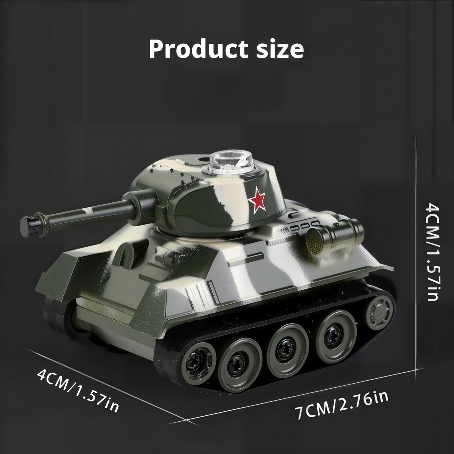 Ouhgnoh Mini WWII Gray German Tiger RC Tank Toy 1/72 Scale Model Electronic Radio Remote Control Vehicle Tank