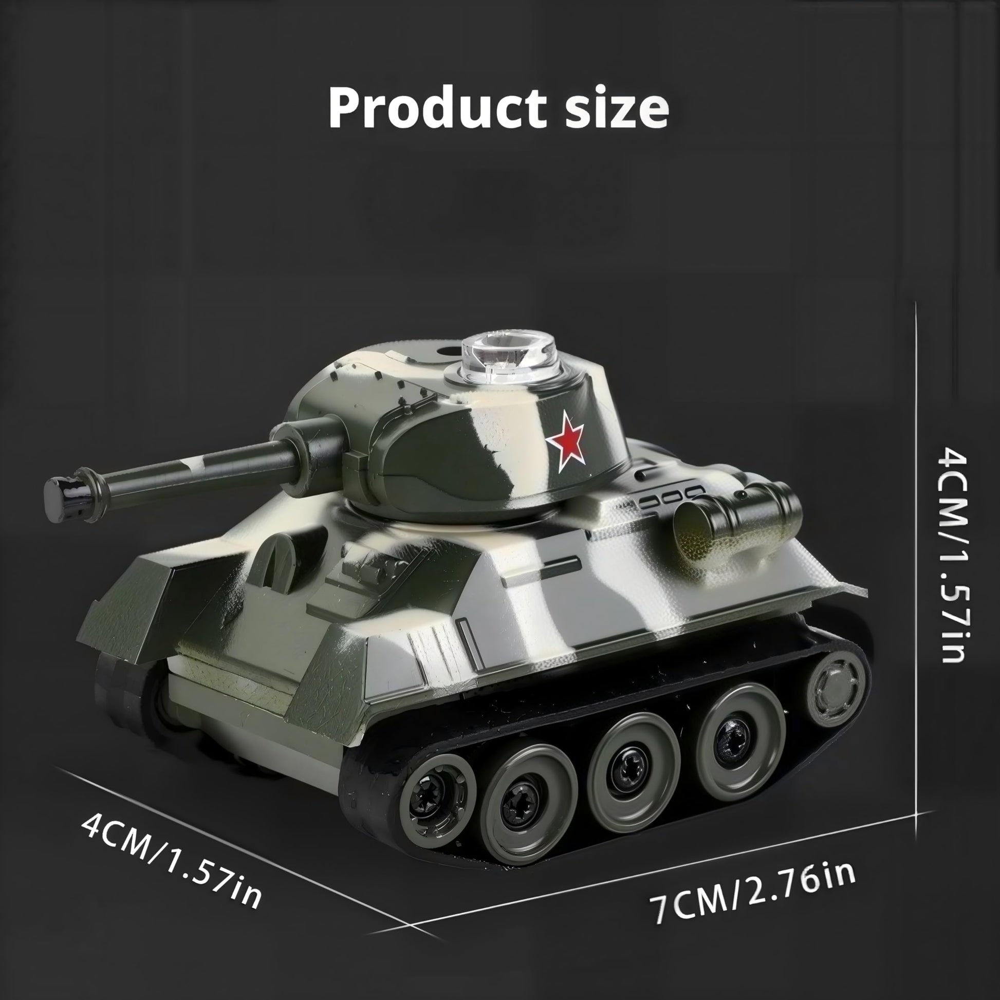 Ouhgnoh Mini WWII Gray German Tiger RC Tank Toy 1/72 Scale Model Electronic Radio Remote Control Vehicle Tank