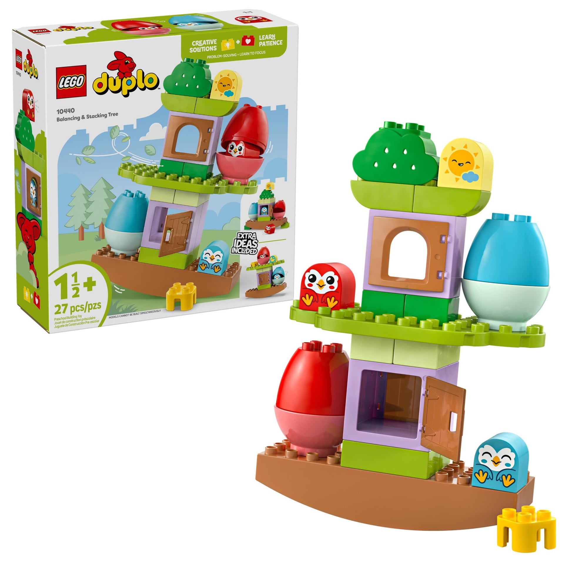 LEGO DUPLO My First Balancing & Stacking Tree Building Toy Playset - Gift for Easter for Toddlers - Learning & Educational Toy for Boys and Girls,