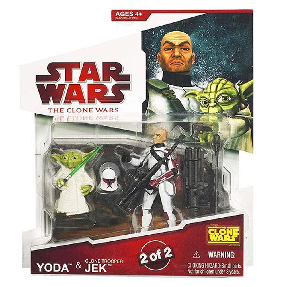 Star Wars 2009 Clone Wars Animated Action Figure 2-Pack Yoda and Jek