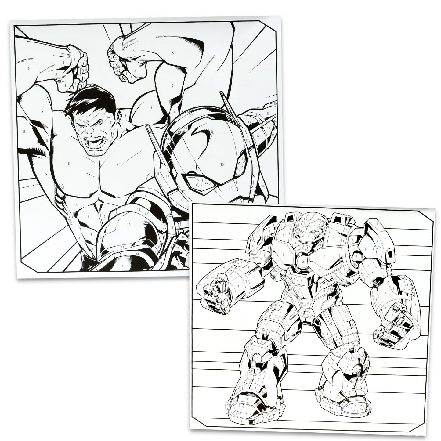 Marvel Avengers Color by Number Coloring Pad Activity Set Iron Man Captain America Color By Number Activity Book Bundle | Crayons, Coloring Pages