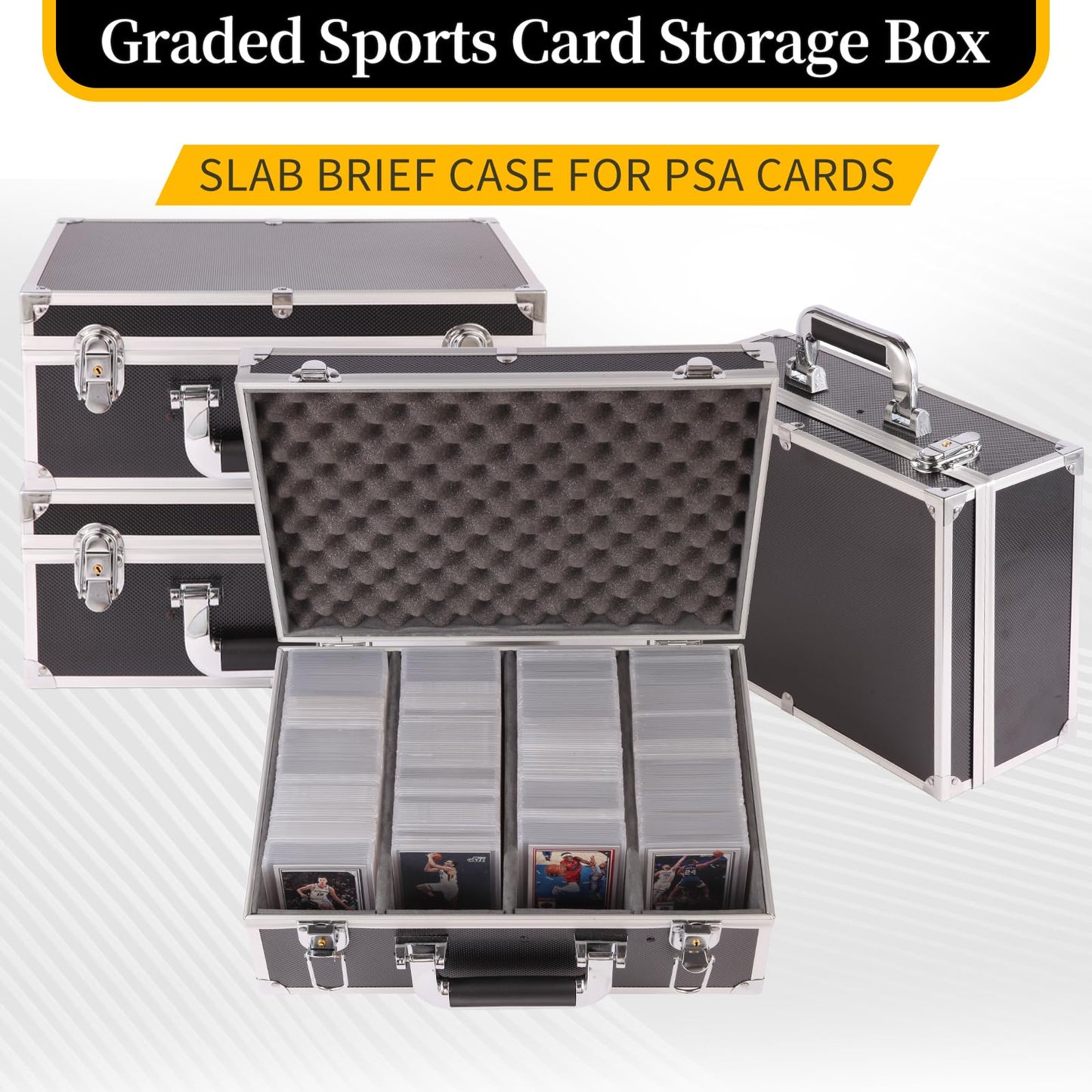 TONYLAIJIANTAO Toploaders Storage Box fits 3" x 4" 35pt Rigid Card, Trading Cards, Sports Cards?Graded Card ? (Holds 500+ Toploaders) (Black)