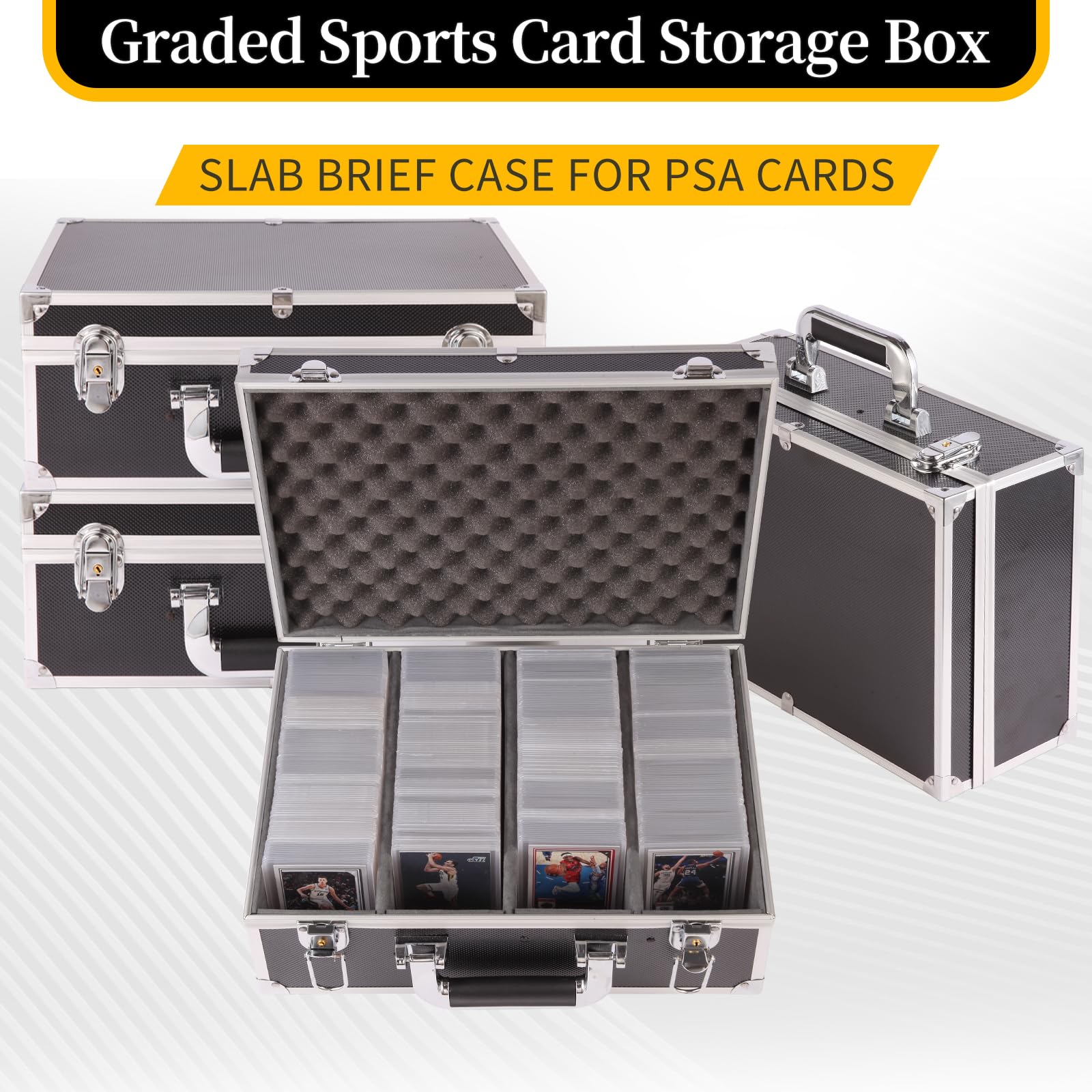 TONYLAIJIANTAO Toploaders Storage Box fits 3" x 4" 35pt Rigid Card, Trading Cards, Sports Cards?Graded Card ? (Holds 500+ Toploaders) (Black)