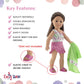 Emily Rose 18 Inch Doll Clothes 4-PC Floral Print One Piece Swimsuit Swim Set, Includes Matching Towel, Ruffled Skirt, and Fun Beach Sandals! | Gift