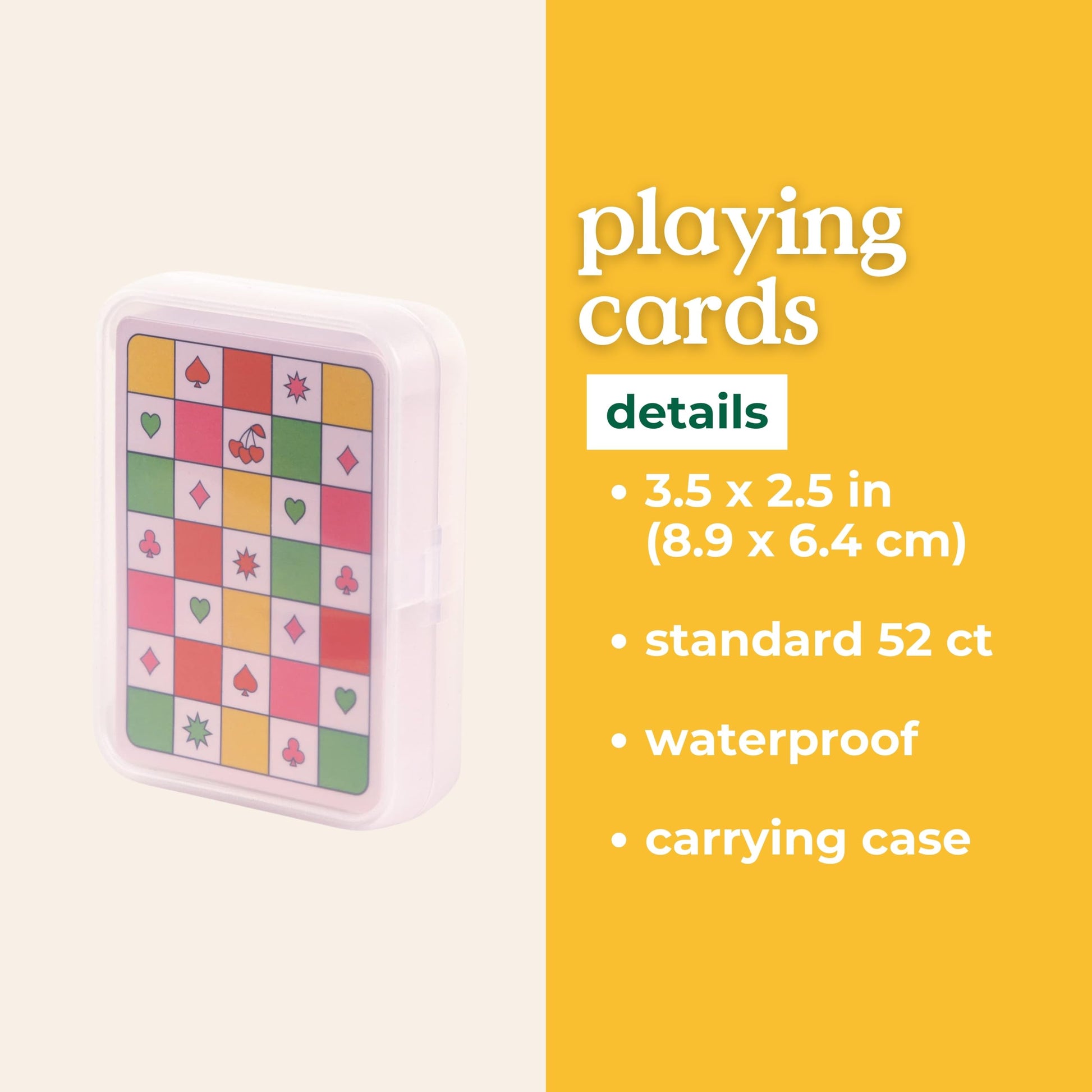 ban.do Game On! Waterproof Playing Cards, Standard 52 Deck of Cards, Waterproof Cards with Storage Case