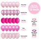 Funhot Pink Balloons Set, 60PCS Hot Pink Latex Balloons, 12Inch Pink Confetti Balloon Pastel Pink Metallic Party Balloons Helium for Girls Women Baby