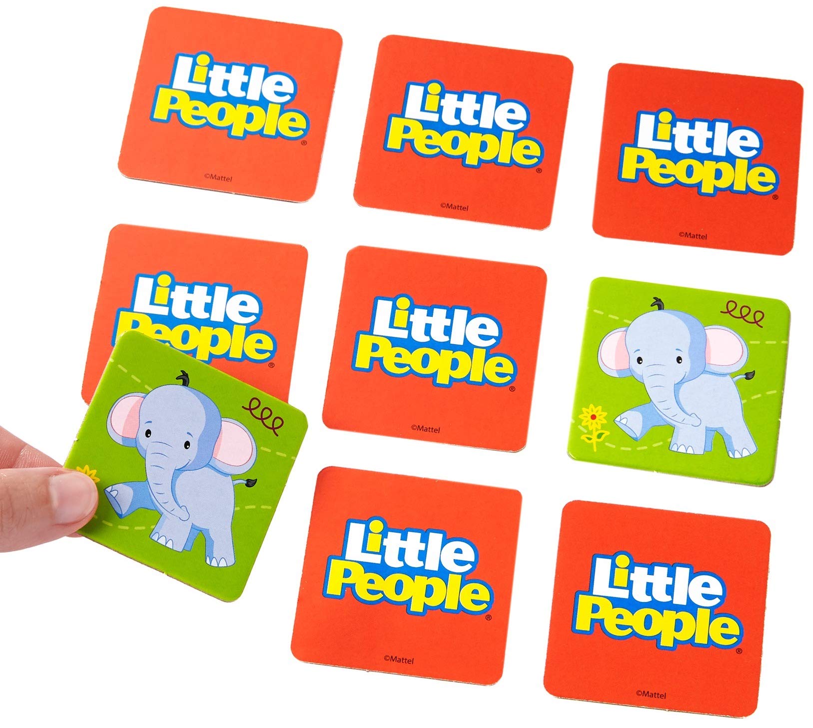 Mattel Games Make-A-Match Card Game with Fisher-Price Little People Theme, Multi-Level Rummy Style Play, Match Colors, Pictures & Shapes, 56 Cards