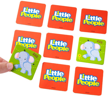 Mattel Games Make-A-Match Card Game with Fisher-Price Little People Theme, Multi-Level Rummy Style Play, Match Colors, Pictures & Shapes, 56 Cards