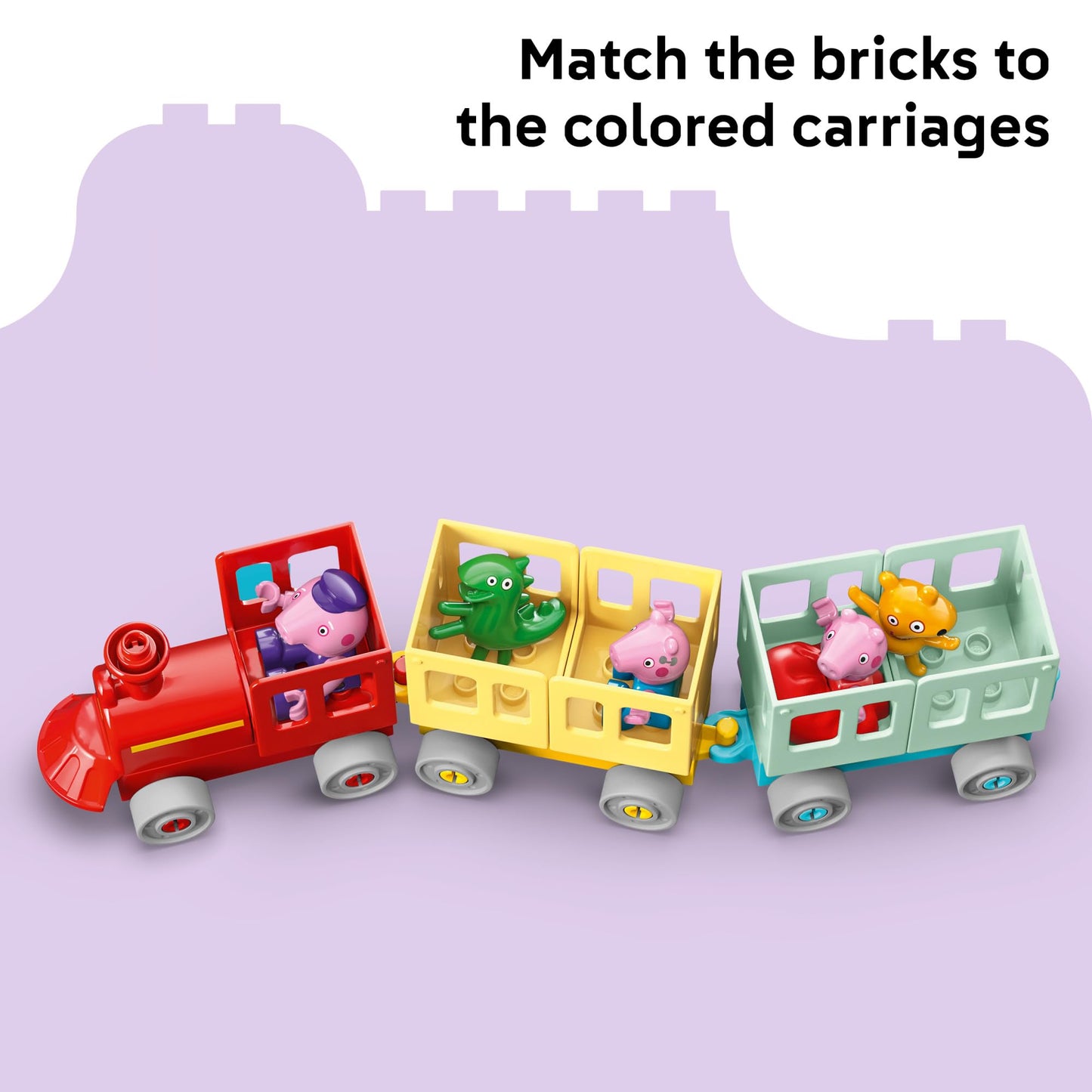 LEGO DUPLO Peppa Pig Train Ride with Grandpa Pig Building Toy - Train Toy for Toddlers, Ages 2+ - Sensory Toy for Girls & Boys - W/ 3 Figures -