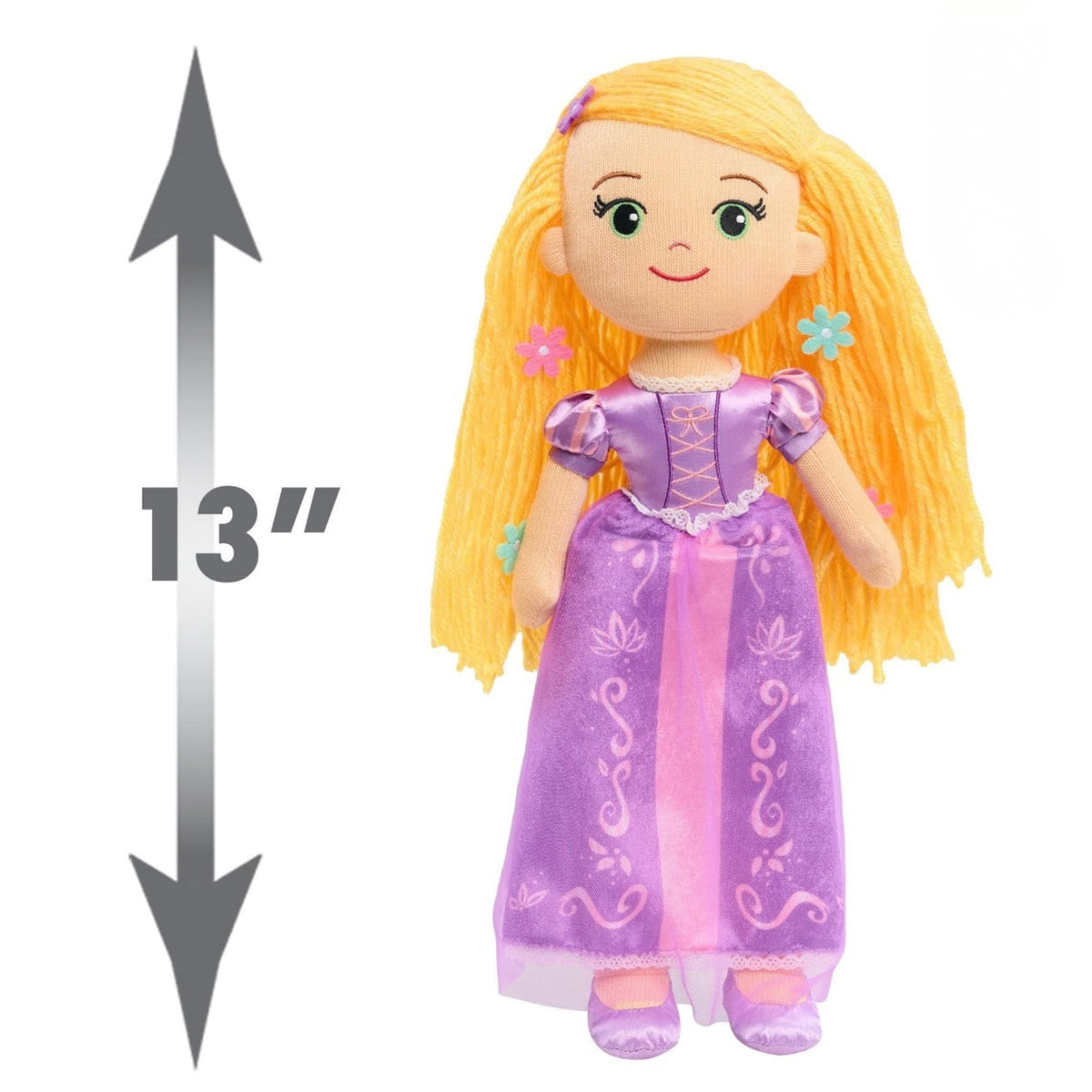 Disney's Rapunzel Yarn Doll, Soft Plush Princess Toy, 13 Inch for Kids