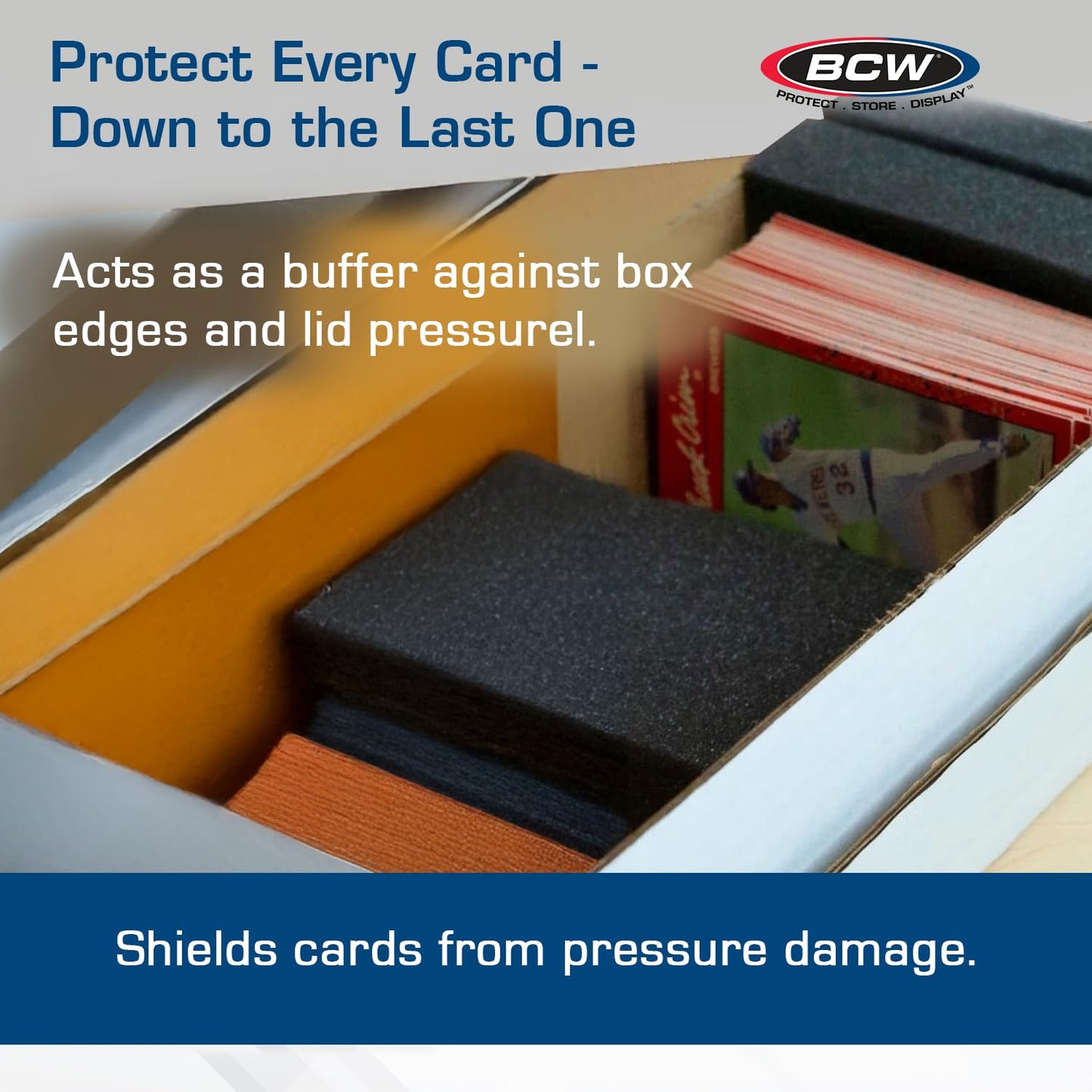 BCW Monster Pads - 20 Pack | Foam Card Dividers for Trading Card Storage Boxes | Acid-Free Foam Inserts | Expanding Foam Spacers for Cards | Protect &