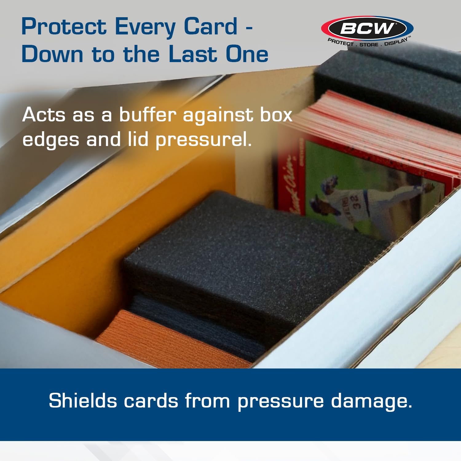 BCW Monster Pads - 20 Pack | Foam Card Dividers for Trading Card Storage Boxes | Acid-Free Foam Inserts | Expanding Foam Spacers for Cards | Protect &
