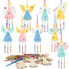 Fennoral 9 Pack Angel Wind Chime Kits for Kids Make You Own Angel Wind Chimes DIY Wooden Crafts to Paint for Art Activities Christmas Tree Hanging