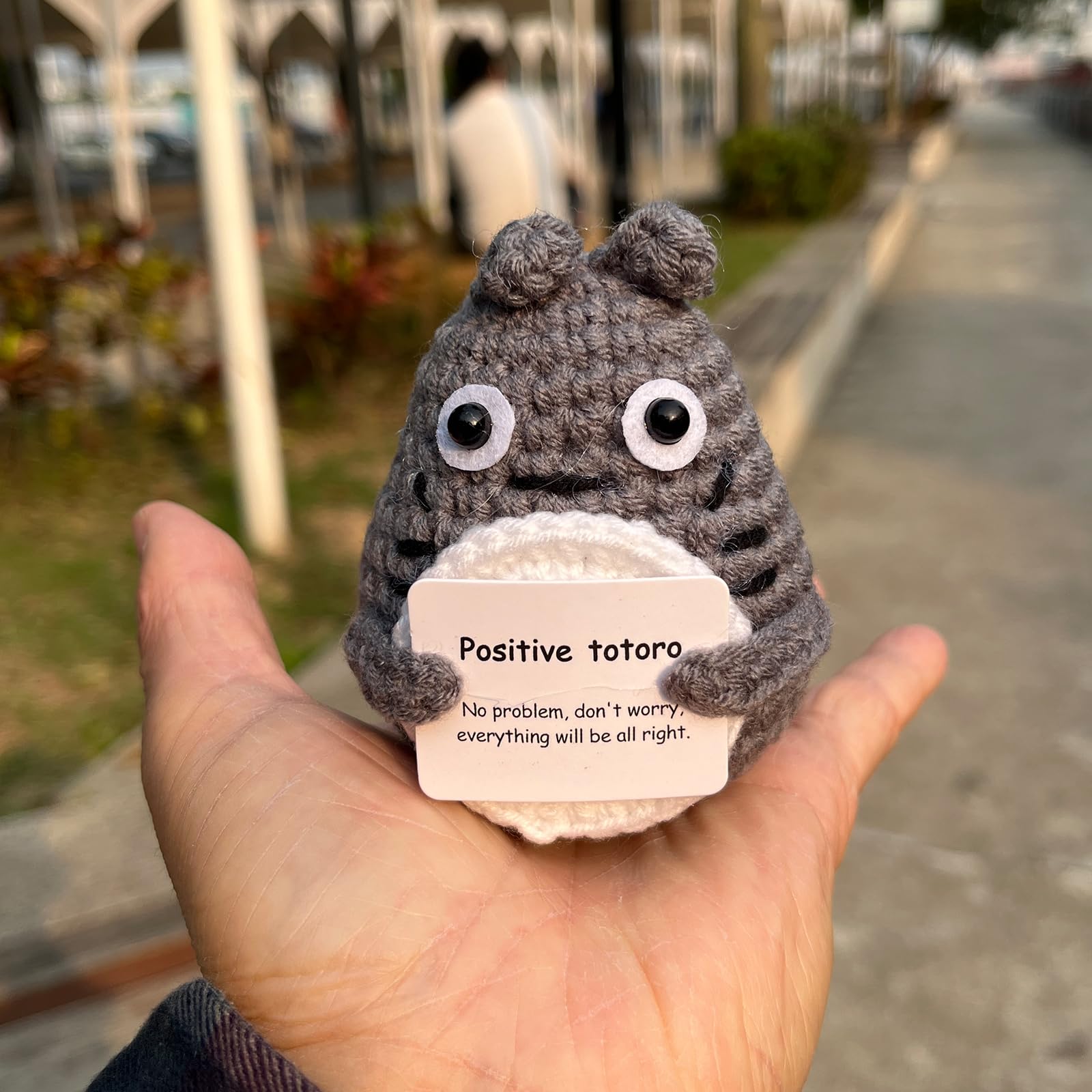 PLWalker Emotional Support Totoro Animals Gifts for Men Women, Positive Crochet Crocheted Totoro Plush Plushies Home Decor