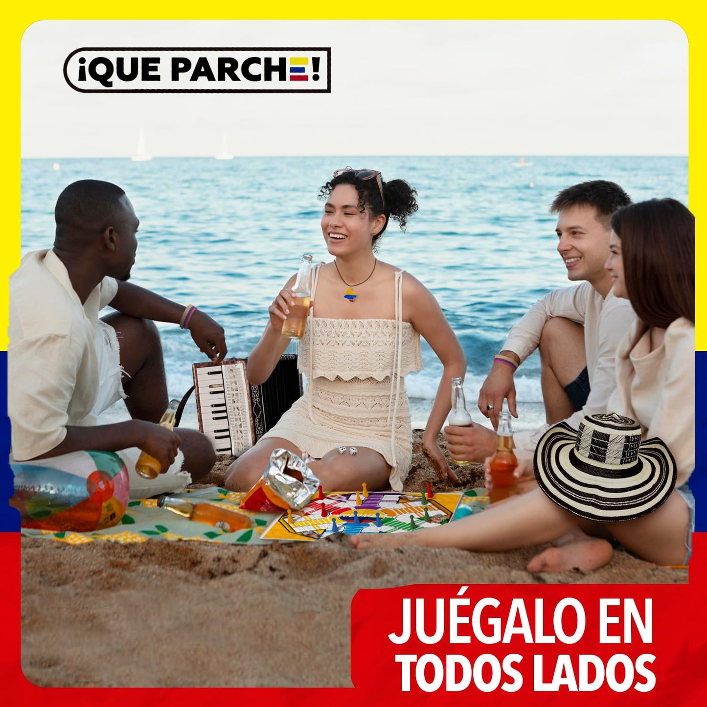 PAP Products PARQUES MAGNÉTICO Colombiano para 2 a 6 Jugadores Colombian Parques Board Game, Parcheesi Board Game, Juegos De Mesa para Adultos