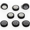 Large Size Wheels and Tires Building Kit, 30mm Diameter Wheels and 43mm Diameter Tire, Compatible with Lego Wheels and Axles, 16 Pcs Car Parts Bulk