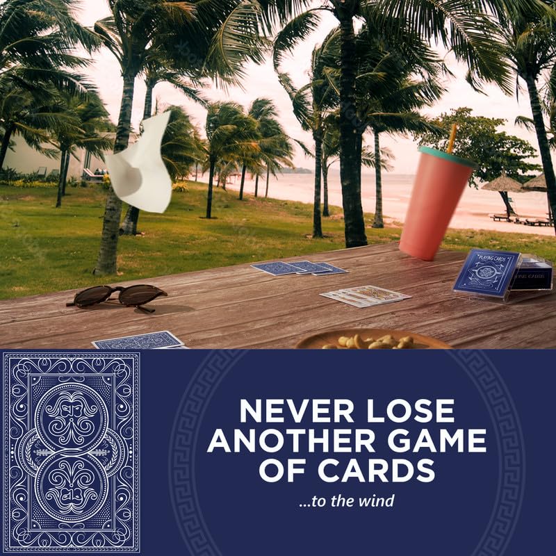 Blank Face Weighted Heavy Deck of Cards to Write on | Ideal for Outdoors | Wind-Resistant Waterproof Playing Cards | Blank Playing Cards | 54 Cards