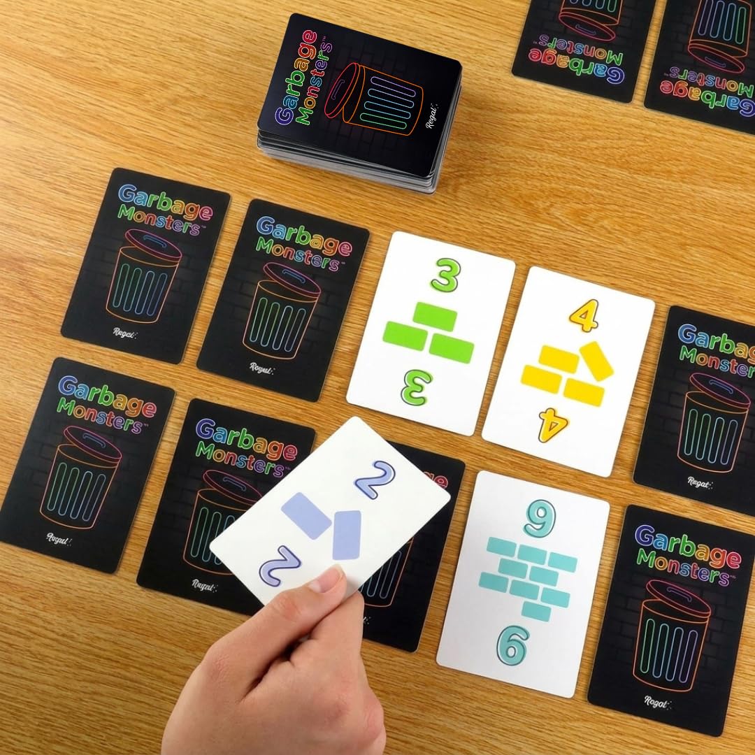 Regal Games Garbage Monsters Card Game Set for Kids, Teens & Adults - 2-4 Player Fun Family Games - Travel Playing Cards (16 Garbage Monsters Cards)
