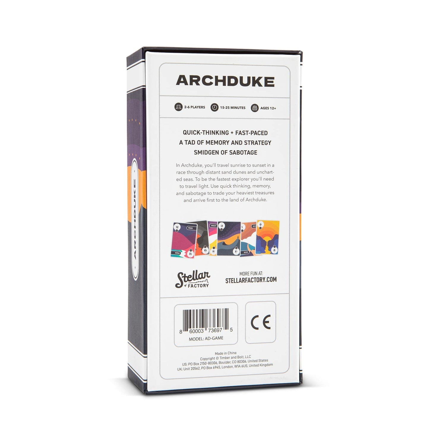Stellar Factory Archduke | Strategy & Memory Card Game | 2-6 Players, Ages 12+ | Screen-Printed Wood Tokens | 104 Cards