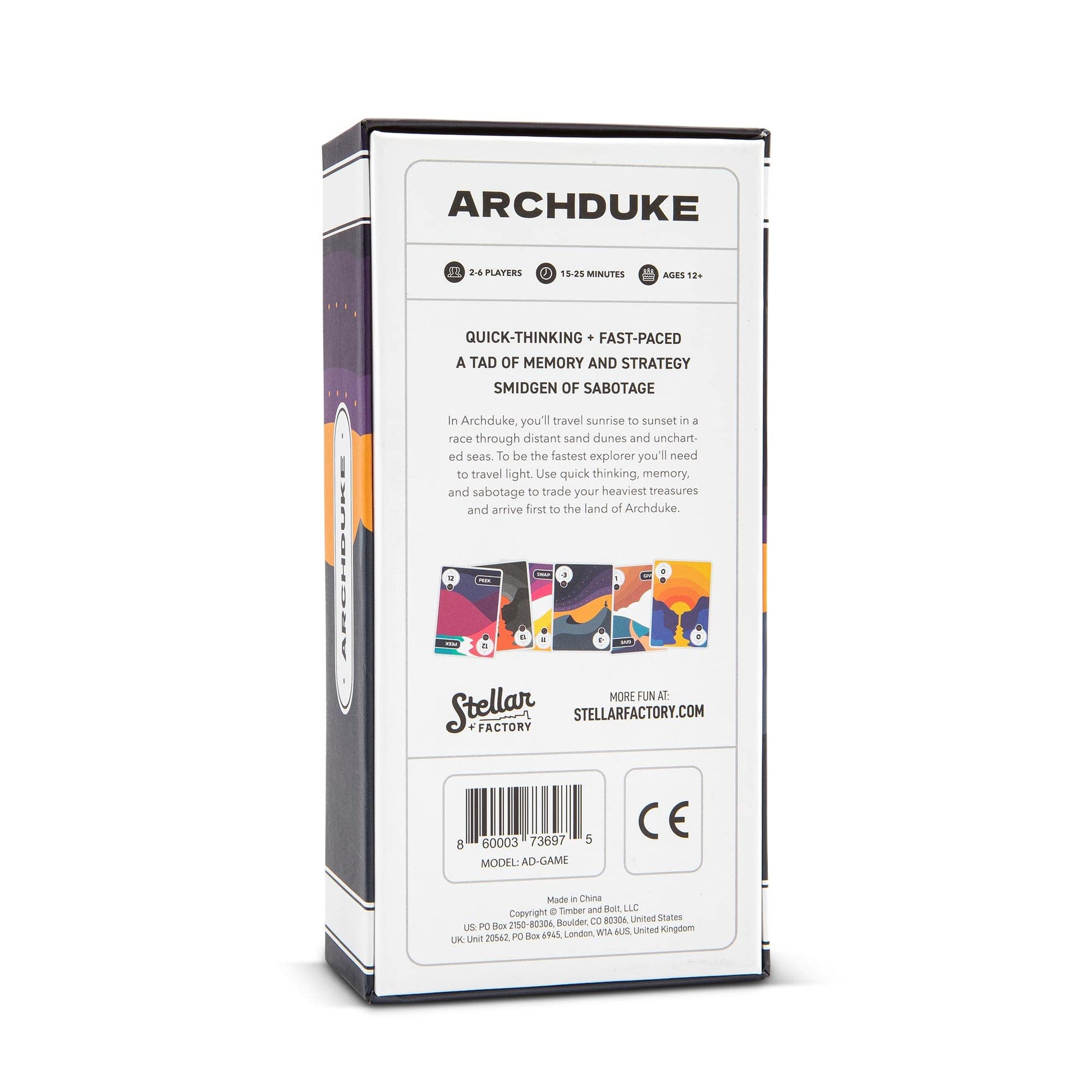 Stellar Factory Archduke | Strategy & Memory Card Game | 2-6 Players, Ages 12+ | Screen-Printed Wood Tokens | 104 Cards