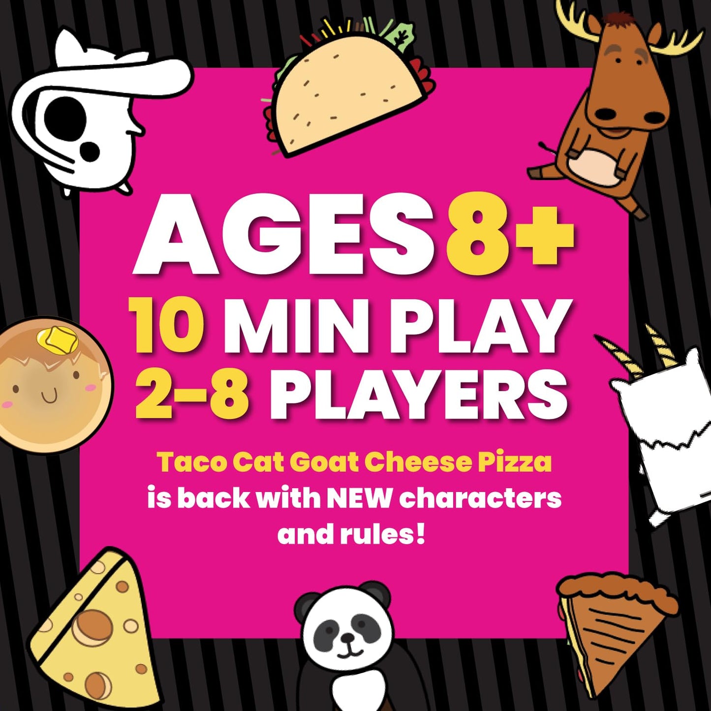 Taco Cat Goat Cheese Pizza On The Flip Side Entertaining Standalone Expansion Game for Family Game Night | Easy to Play 15 Minute Rounds | Fun