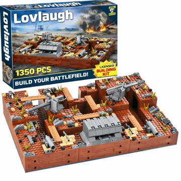 WW2 Military Trench Fortress Building Set?1350 pcs?Military Bunker Model Kit with Medical Room, Armory, Anti-Aircraft Gun&Ground Fortress